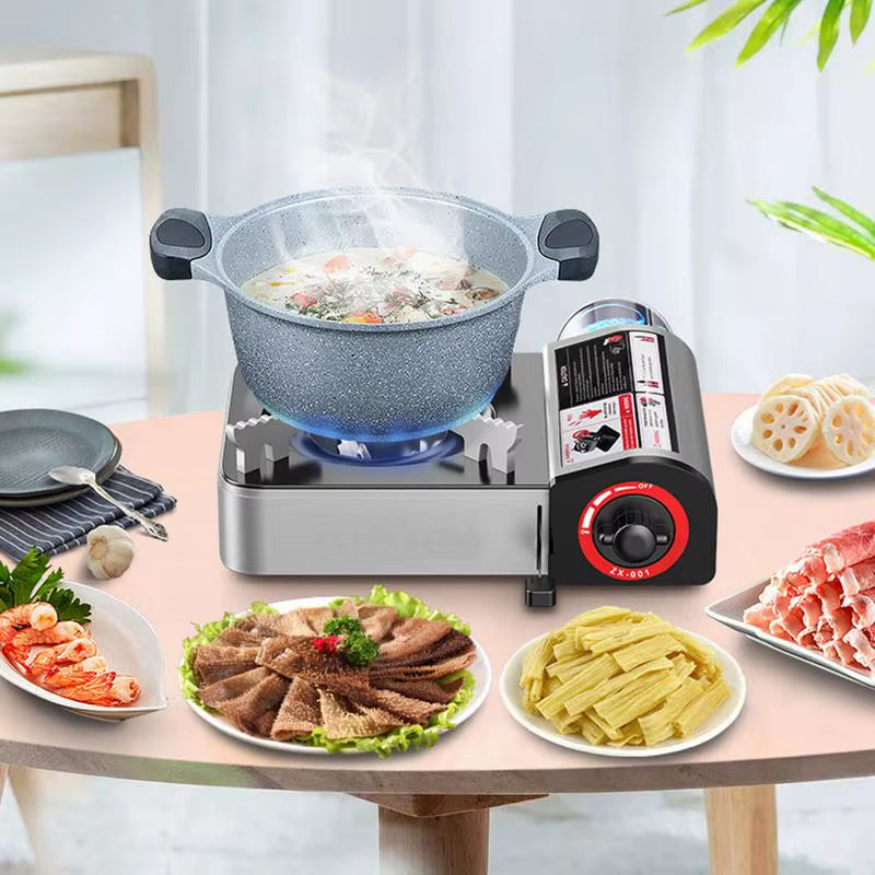 Mini Portable Butanes Camping Stove Electronic Ignition Gas Stove Portable Gas Grill for Outdoor Cooking Hiking Emergency
