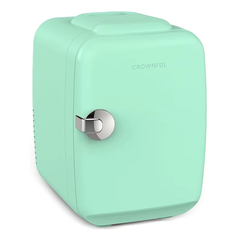 4L Dual Voltage Mini Fridge for Beauty and Skincare - AC/DC Heated and Cooling Car Refrigerator