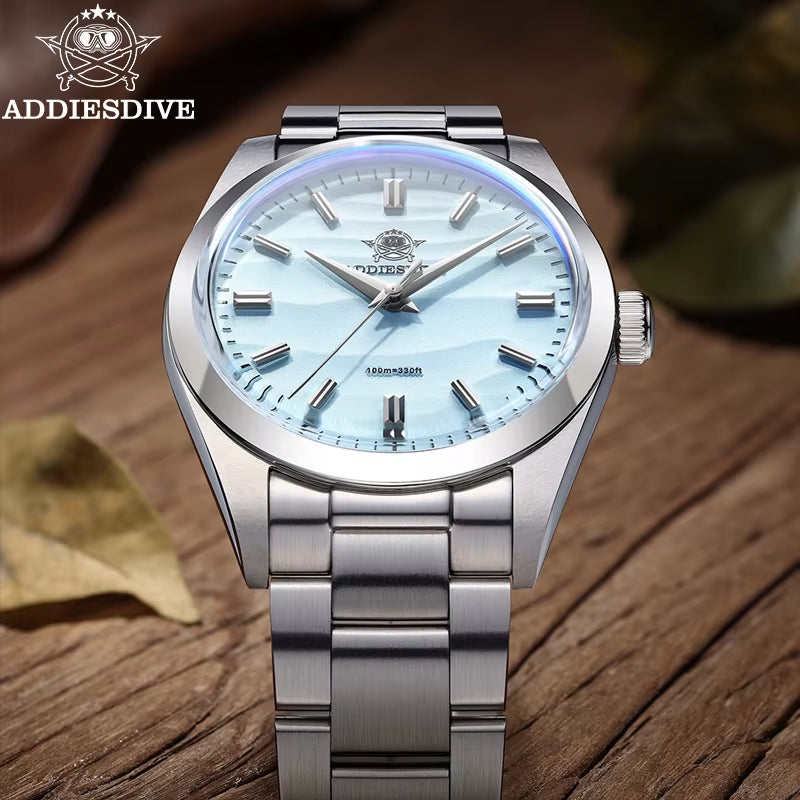Hot Sale AD2030 Quartz Watch Simple 10Bar Steel Dive Wristwatch Bubble Mirror Pot Cover Glass Sports 36Mm Men Watches