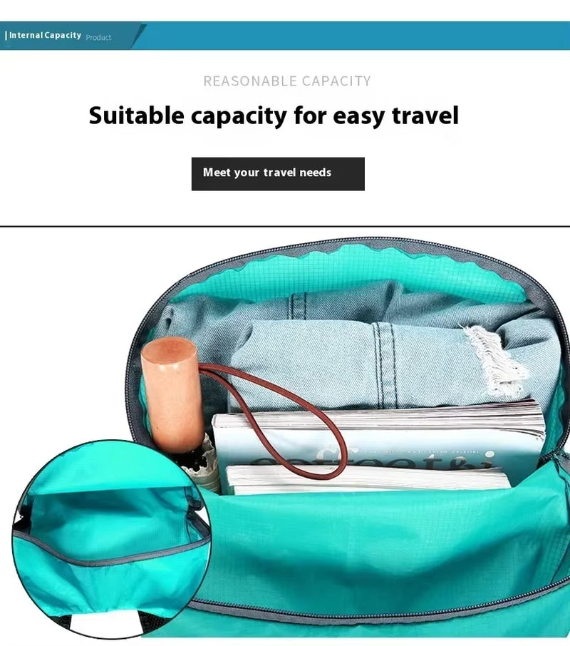 Ultralight Waterproof Folding Backpack for Men and Women - High-Volume Portable Daypack for Outdoor Sports and Travel