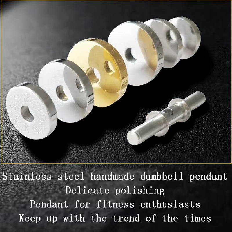 Barbell Necklace Male Necklace Stainless Steel Mens Couple Pendants Fitness Sports Man Accesories Jewelry for Neck