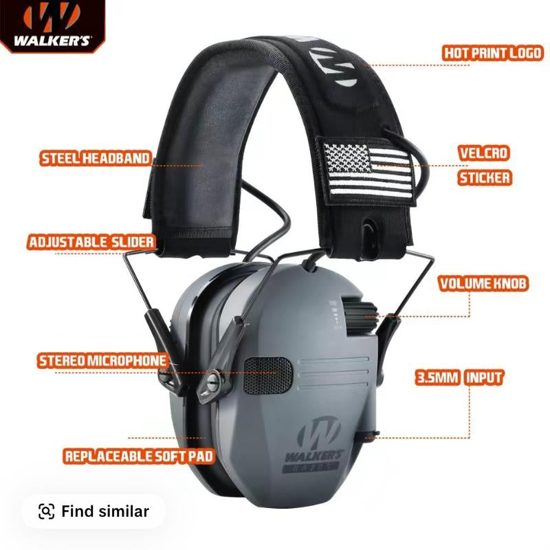 Electronic Hearing Protector, Noisereduction Earmuffs, Head Mounted Wired Earmuffshearing Protection-Earphone for Shooting, Hunting,Outdoor Activities,Halloween Gifts, Christmas Gifts.
