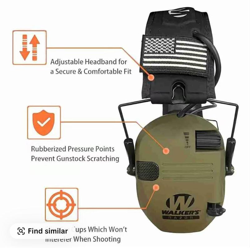 Electronic Hearing Protector, Noisereduction Earmuffs, Head Mounted Wired Earmuffshearing Protection-Earphone for Shooting, Hunting,Outdoor Activities,Halloween Gifts, Christmas Gifts.