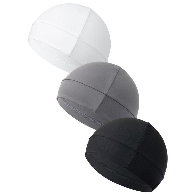 Unisex Plain Color Multifunctional Skull Caps, Gifts for Girlfriend, Black Summer Sportive Beanie Fitted Hat Modern Cap for Men & Women, Stretchy Helmet Liner Hat,Biking Accessory for Back to School, Birthday Outfit,Gifts for Father